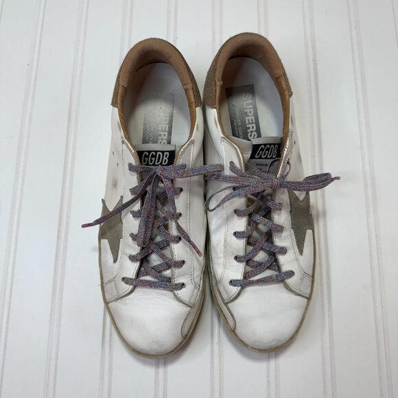 Golden Goose Super-Star Sneaker White with beigebrown heel size 40 / 10 - Picture 6 of 8